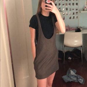 Zara plaid overall skirt